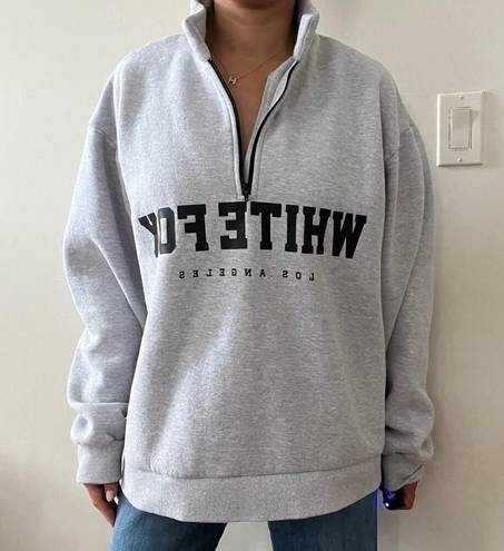 White Fox Boutique White Fox High Standard Zip Front Sweater Grey Marle Size M / L