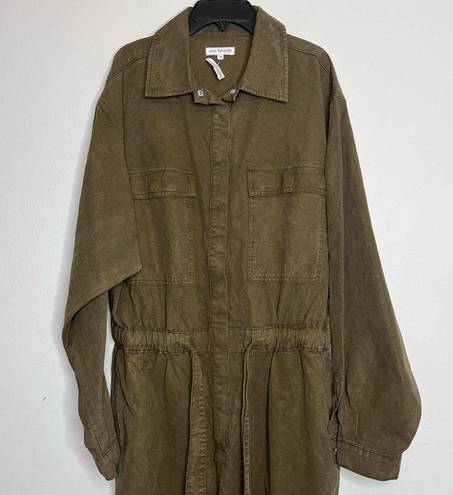 Good American  Army Green Utility Good Cinched Waist Jumpsuit Size Large
