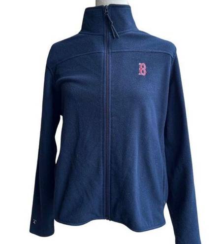 Antigua Boston Red Sox Navy Blue Fleece Jacket Full Zip Embroidered B Size L 