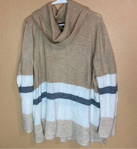 DKNY stripe Cowl Neck Sweater Size XL