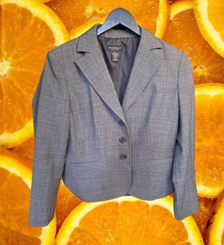 Rafaella  Petites Gray Plaid 3‎ Button Blazer Size 8P