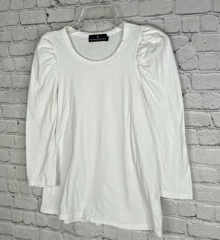 Tuckernuck  Pomander Place VESTY Blouse/Top Puff Sleeve Size XS White