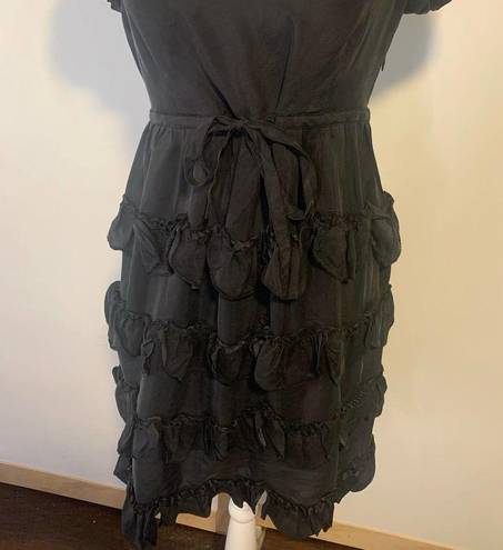 Juicy Couture  black ruffle short sleeve a-line dress size 0