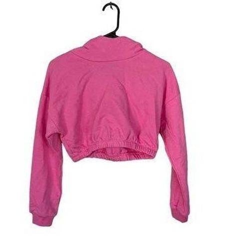 Naked Wardrobe  Pink Crop Hoodie - Size Small NWOT