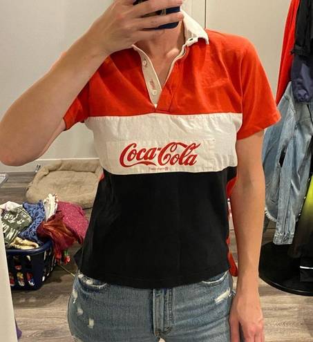 Coca-Cola Vintage  90s retro collared polo shirt Small