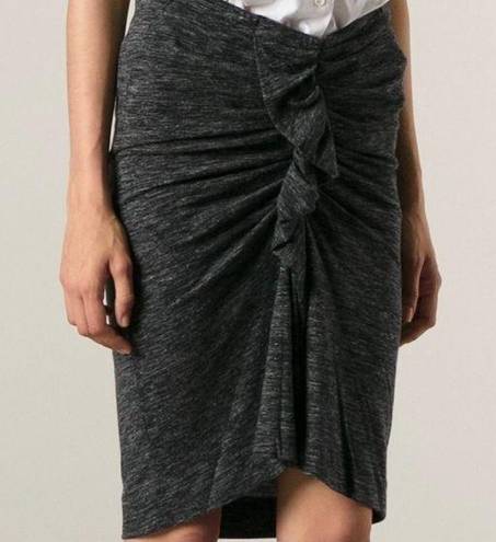 Isabel Marant Etoile Gathered Pencil Skirt Black Grey Marl Size FR 34 US XS FLAW