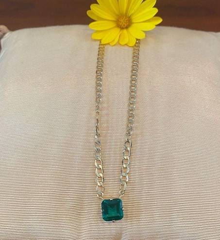 Solitaire JOY DRAVECKY BIG ENERGY  GREEN (EMERALD) CZ NECKLACE NWOT