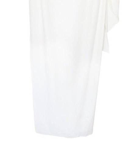 Halston Heritage HALSTON Asymmetrical Draped Gown In Chalk White Size 0