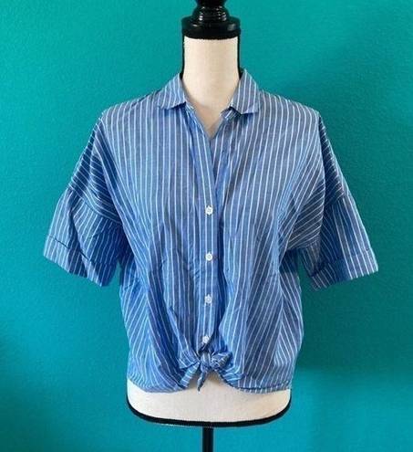 Joie  blue and white striped button up shirt in size xs