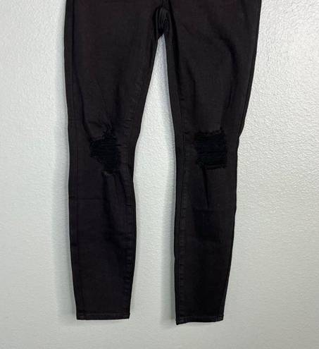 New York & Co. NWT Curvy Sculpting Stretch Skinny Jeans Black Distressed Size 0