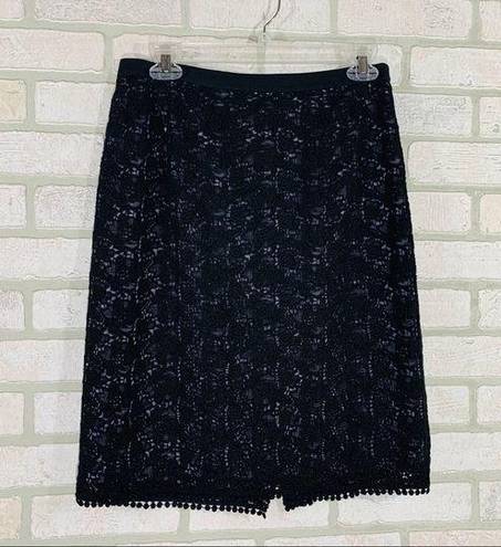 Rebecca Taylor  Black Lace Pencil Skirt