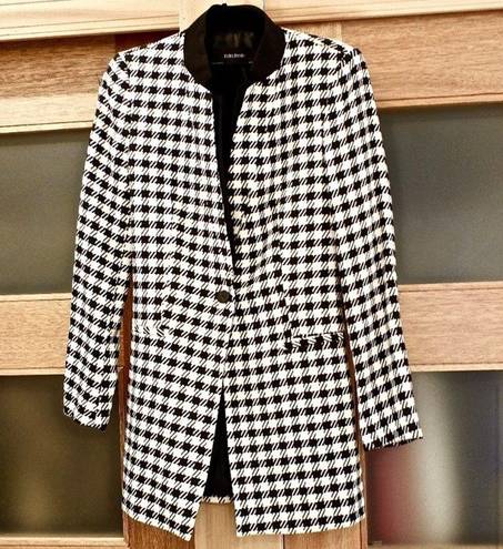 ZARA blazer NWOT~black & white~HOUNDSTOOTH FROCK COAT