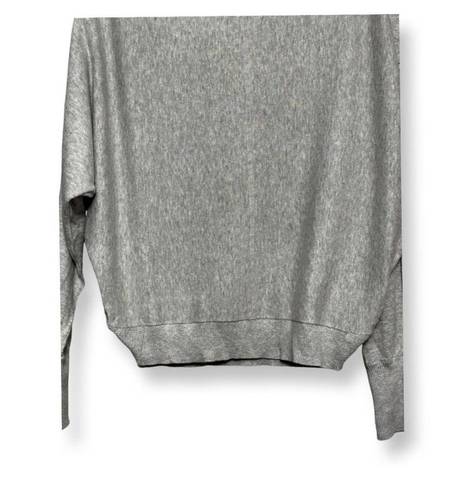 ALLSAINTS Womens Pullover Sweater Gray Heathered Studded Boat Neck Cotton S New