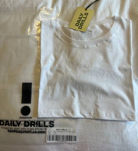 Daily Drills Soft Cropped Tee White