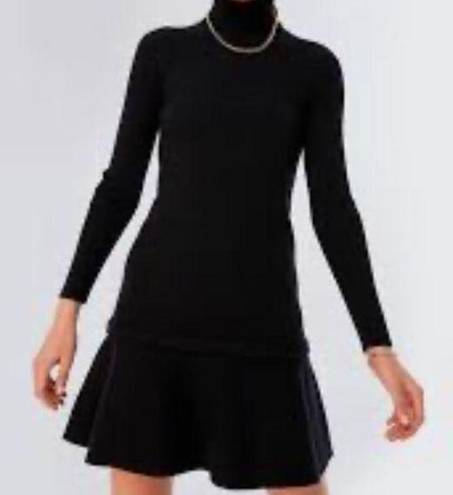 Tuckernuck  Pomander Place Black 3/4 Sleeve Knit Turtleneck Sweater Dress Sz L