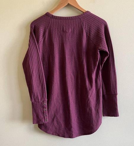 Chaser  Long Sleeve Waffle Thermal Tunic Sweater Knit Top Womens Size M