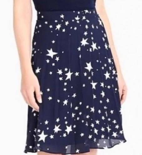 J.Crew  Stars Pleated Chiffon Skirt (Navy/White) - 0