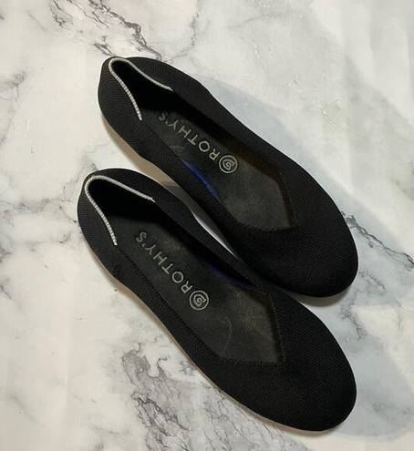 Rothy's  The Flat Womens 9.5 Black Round Toe Slip On Ballet Casual Comfort