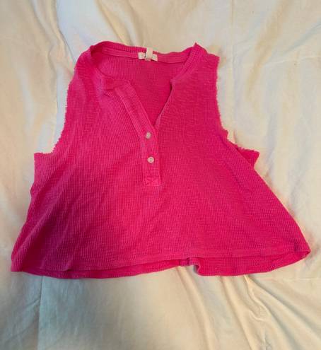 Aerie Waffle Tank Top Pink