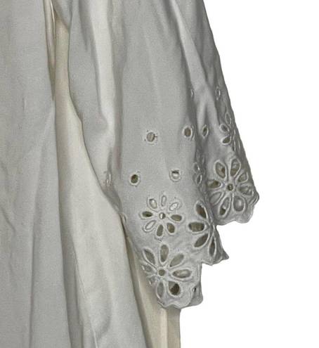 Daniel Cremieux  Blouse Top Size Small White With Floral Lace Rayon Womens