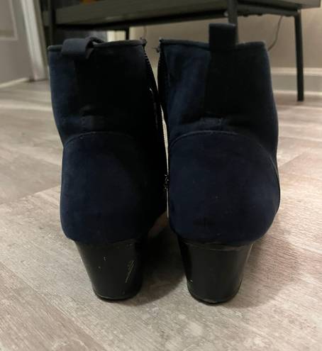 Nordstrom Rack Navy Blue Suede Booties