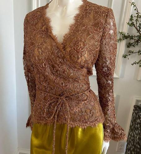 Chetta B  Gold Lace Wrap Going Out Top or Jacket in size 10