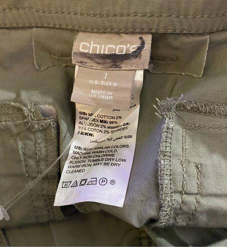 Chico's Chico’s Secret Stretch Casual Bermuda Shorts Olive Gray 1