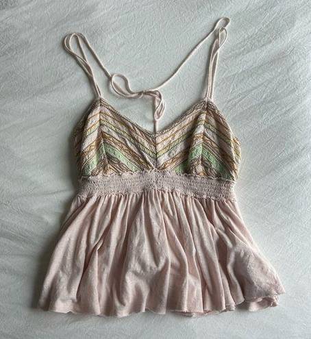 Free People  Pink Tank with Halter detailing