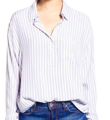 Rails  Elle Lilac White Striped Popover Button Down size medium