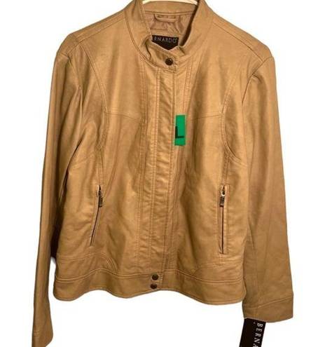 Bernardo  Faux Leather Jacket Soft Wheat