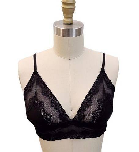 Natori  Lace Bralette Mesh Black Bra