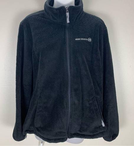 Free Country  Black Fuzzy Fleece Full Zip Up Jacket coat size XL