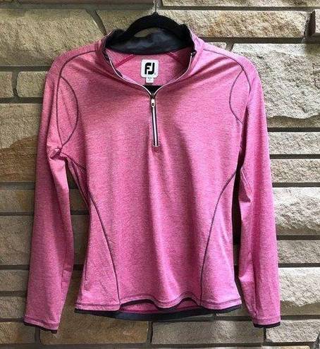 FootJoy  Womens Performance Pullover 1/2 Zip Pink Heather Golf Long Sleeve Small