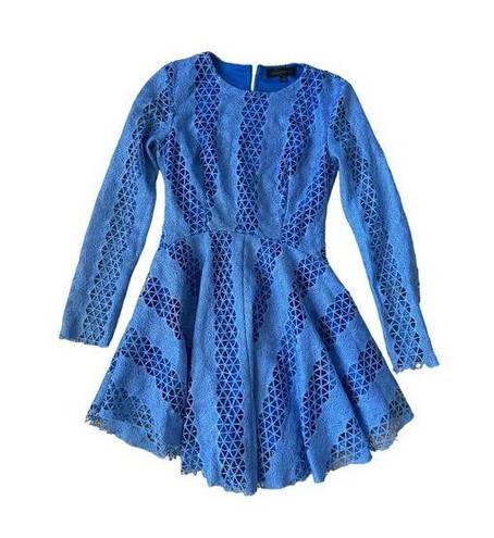 Dance & Marvel  Blue Long Sleeve Skater Dress Size Small