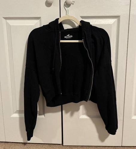 Hollister Black Cropped Zip Up Jacket