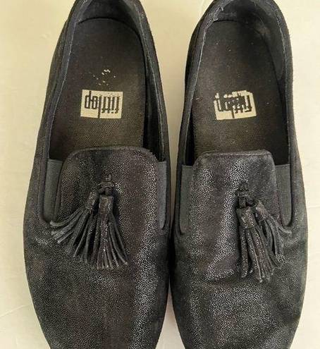 FitFlop  black metallic tassel loafer