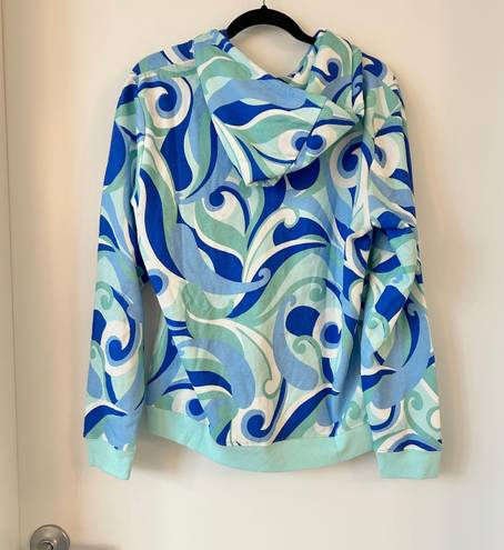 Hill House  The Allie Zip-Up Fleece Jacket in Ocean Kaleidoscope Size M NWT