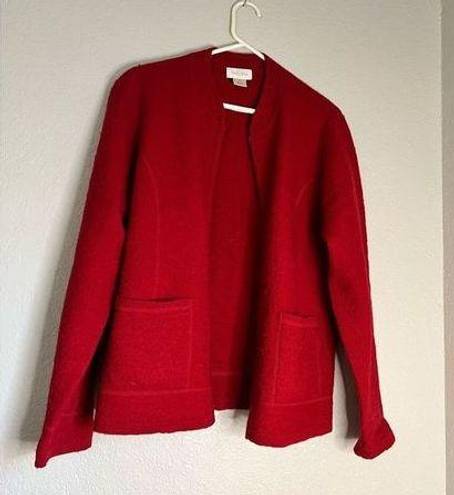 Studio Works  ruby red wool sweater cardigan zip cardigan M