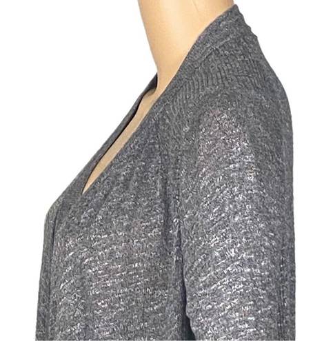 Vince marled grey and silver waterfall, open cardigan sweater. Size Medium. EUC