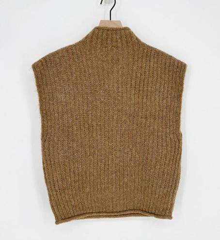 Madewell NEW  Stimpson Sweater Vest Chunky Wool Blend Mock Neck Brown Women's S