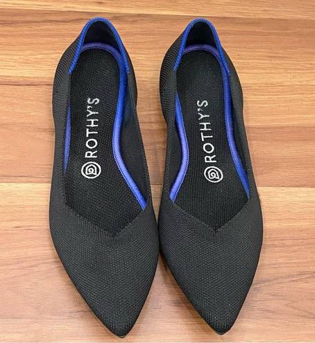 Rothy's ROTHY’S The Point in Solid Black Ballet Flat Shoes Sustainable Knit Flats Size 8