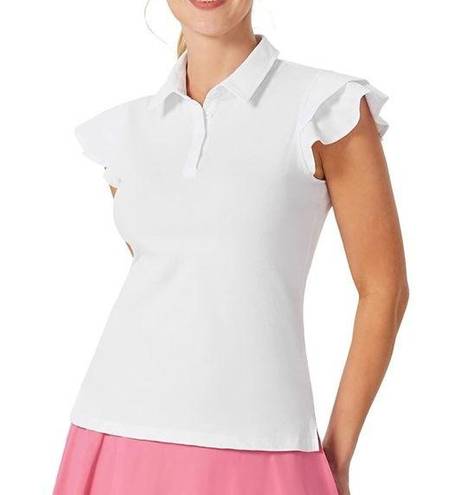 JACK  Smith Women’s Golf Tennis Sport Polo Shirt Ruffle Sleeve White NEW Size 2X