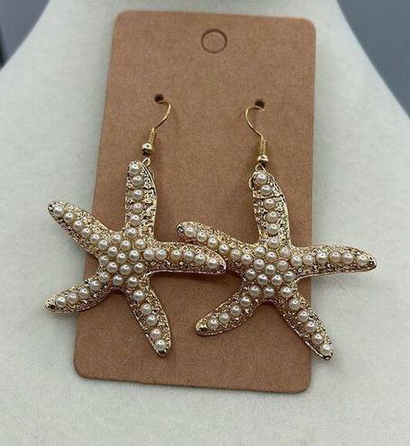 Boutique New faux pearl starfish earrings