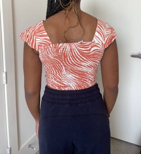 Printed Orange Top Size XS