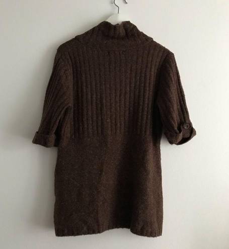 Dress Barn  button down short sleeve Sweater cardigan Womens Size M Brown