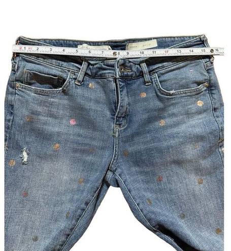 Pilcro and the Letterpress Pilcro Polka Dot Mid-Rise Boyfriend Cropped  Hyphen distressed Jeans Sz 31