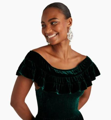 Hill House 💕💕 The Akilah Nap Dress ~ Emerald Green Velvet Small S NWT