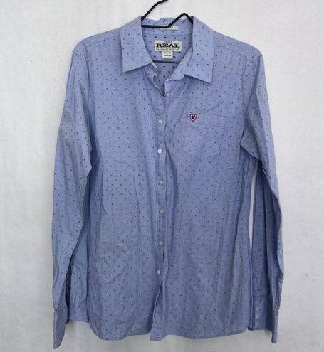 Ariat button up shirt blue red size XL