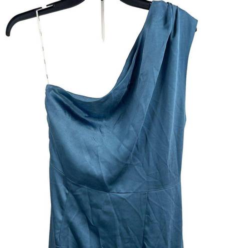 Elliatt  Cassini Dress One Shoulder Midi Satin Blue Large