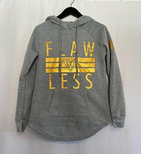 Flawless RAG Long Sleeve "" Hooded Sweatshirt Grey & Gold Size Medium